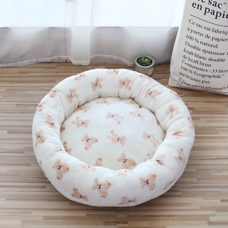 Fluffy Round Pet Mat Bed