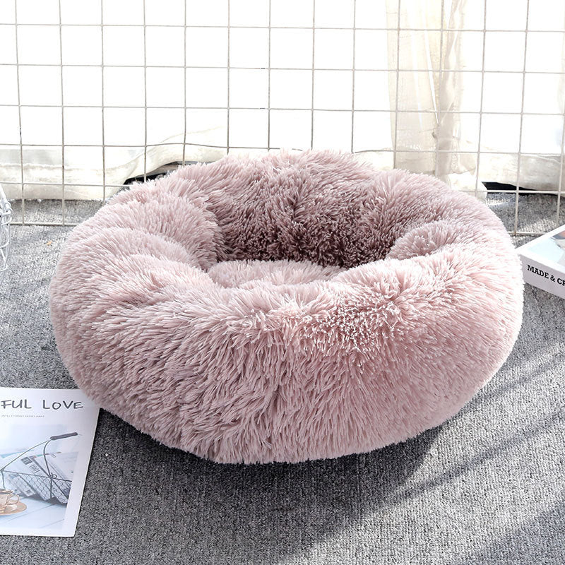 Donut-Shaped Plush Pet Bed